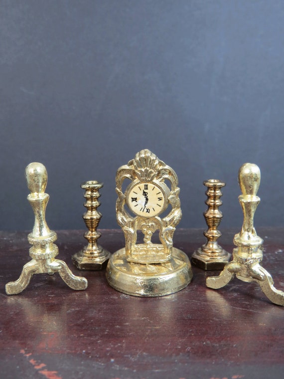 Metal Dollhouse Mantle Fireplace Accessories Victorian Etsy