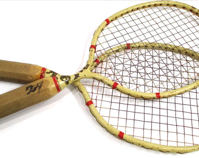 Vintage Racquetball Racquets Tennis Paddle Wire and Wood Etsy