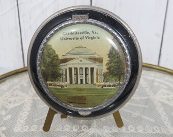 Vintage University of Virginia Powder Compact Mirror Alumni Memorabilia Vanity