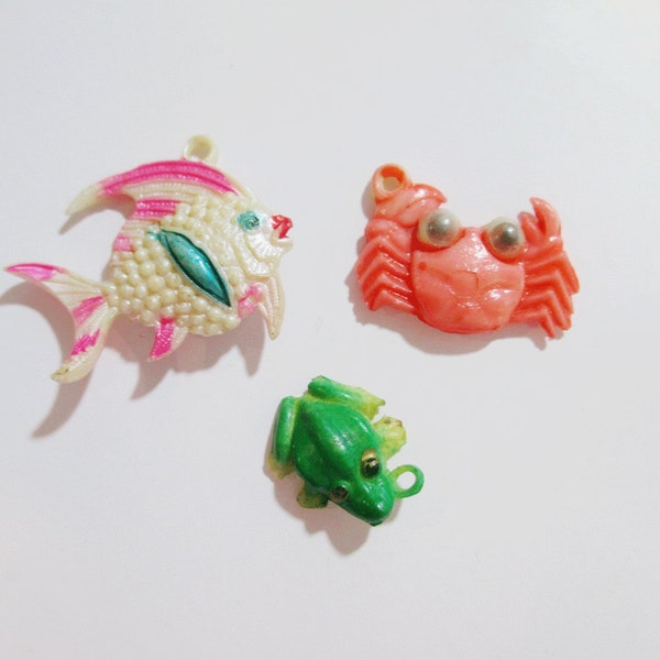 Vintage Cracker Jack Celluloid Charms - Lot of 3 - Beach Charms