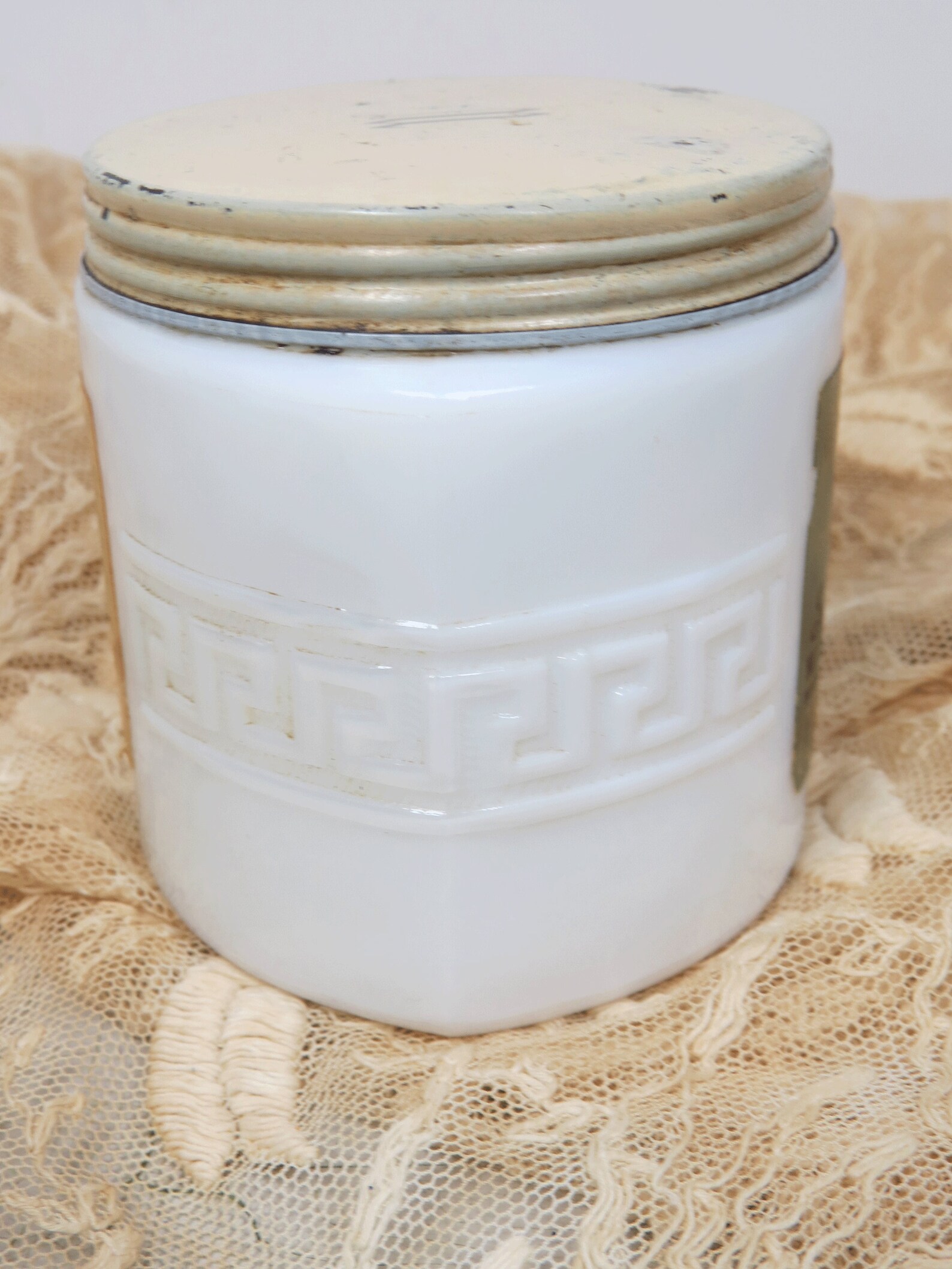 Milk Glass Cold Cream Jar Woodbury with Lid Vanity Decor & Etsy