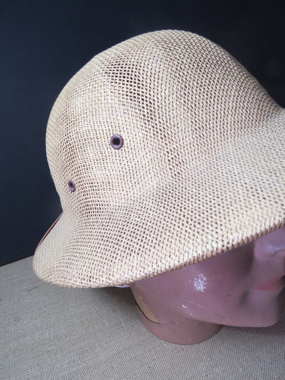 Vintage Men's Pith Safari Helmet Hat Straw New Yo… - image 3