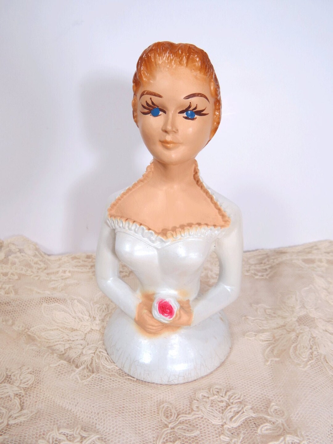 Vintage Chalkware Bride Figurine Wedding Bridal Shower Etsy