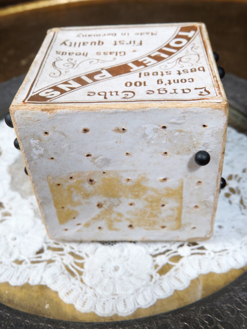 Vintage Glass Toilet Pins Cube Large H. F. Neuss 30 Hat Etsy