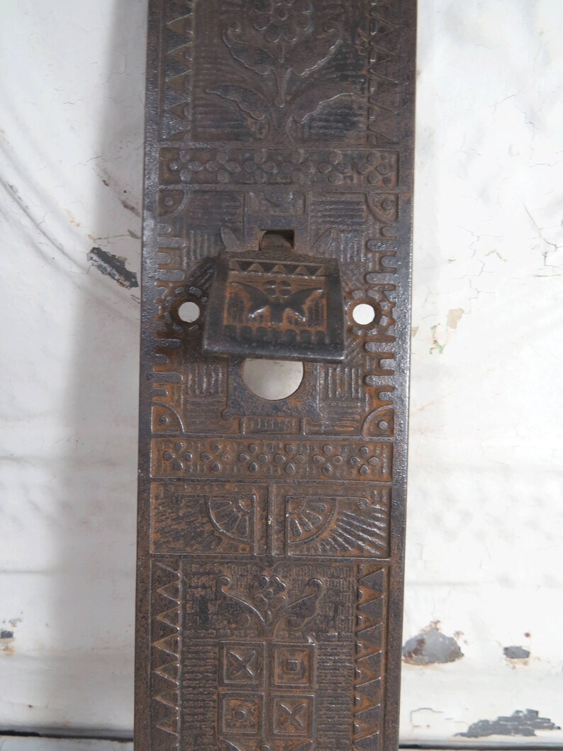 Eastlake Door Plate Thumb Latch Sargent Co Cast Iron Etsy