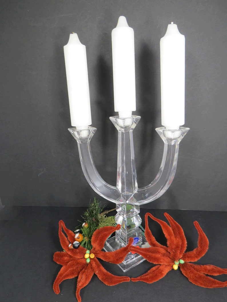Royal Doulton Crystal 3 Arm Candelabra Candlestick Holder Etsy