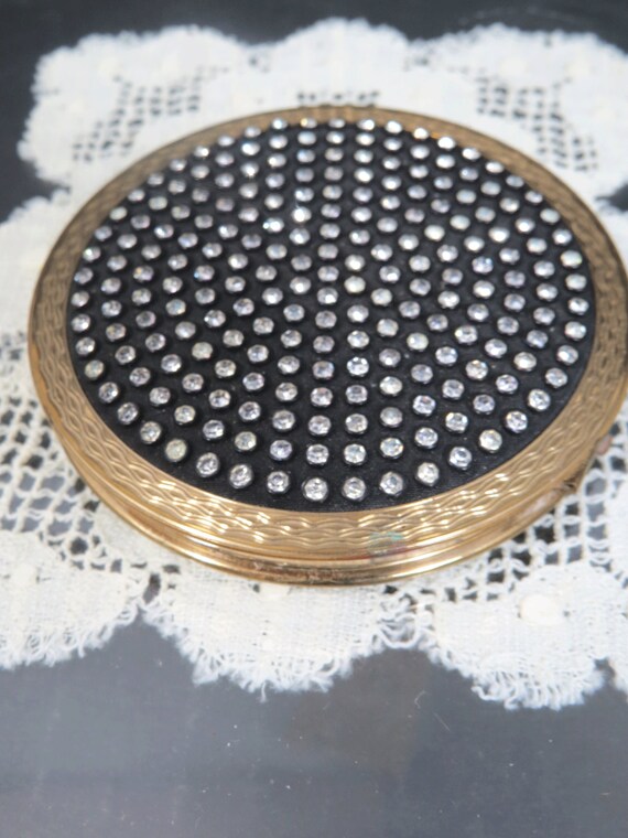 Vintage Stratton Powder Compact, Swarovski Rhines… - image 2