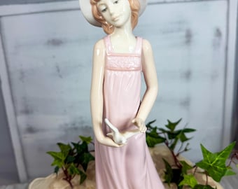 NADAL 陶器製少女像 ピンク Nadal of Spain Handmade Porcelain 