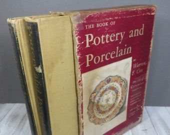 Vintage Pottery and Porcelain Books 2 Volume Set Warren Cox June 1946 Research