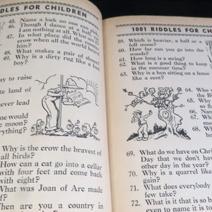 Vintage Child's 1001 Riddles for Children Hardback Book 1940s George ...