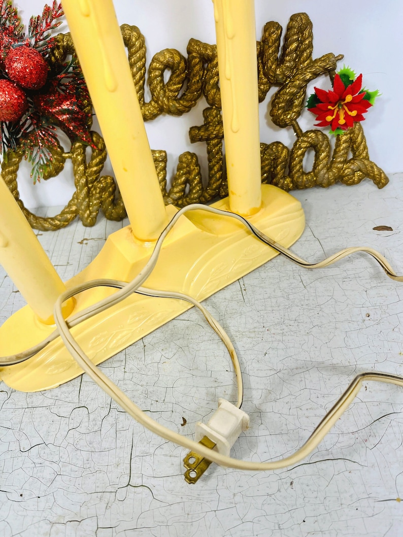 Vintage Christmas Tree Candolier With 3 Icy Light Bulbs, WORKS, Renown