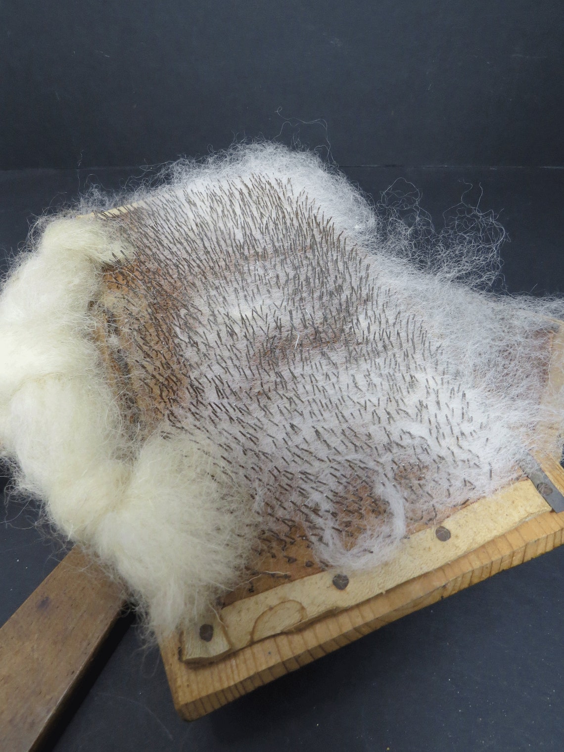 Primitive Wool Carding Combs Set of 2 Sheep Fiber Brushing Etsy