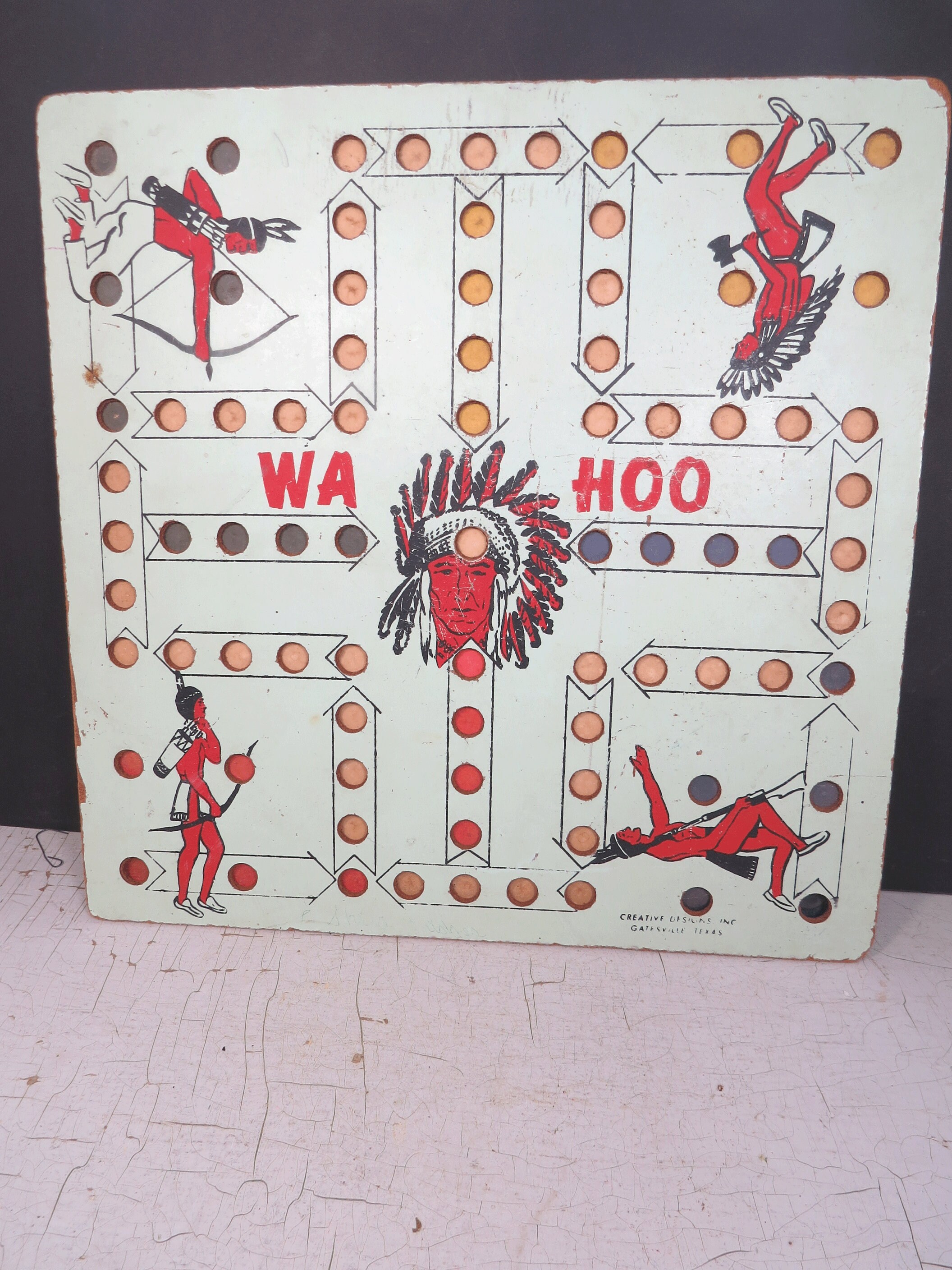 Wahoo Board Game & Marbles Indian Chief ORIGINAL Creative - Etsy Israel
