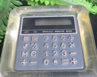 Vintage Lucite Brinlock 8000 Desktop Calculator WORKS
