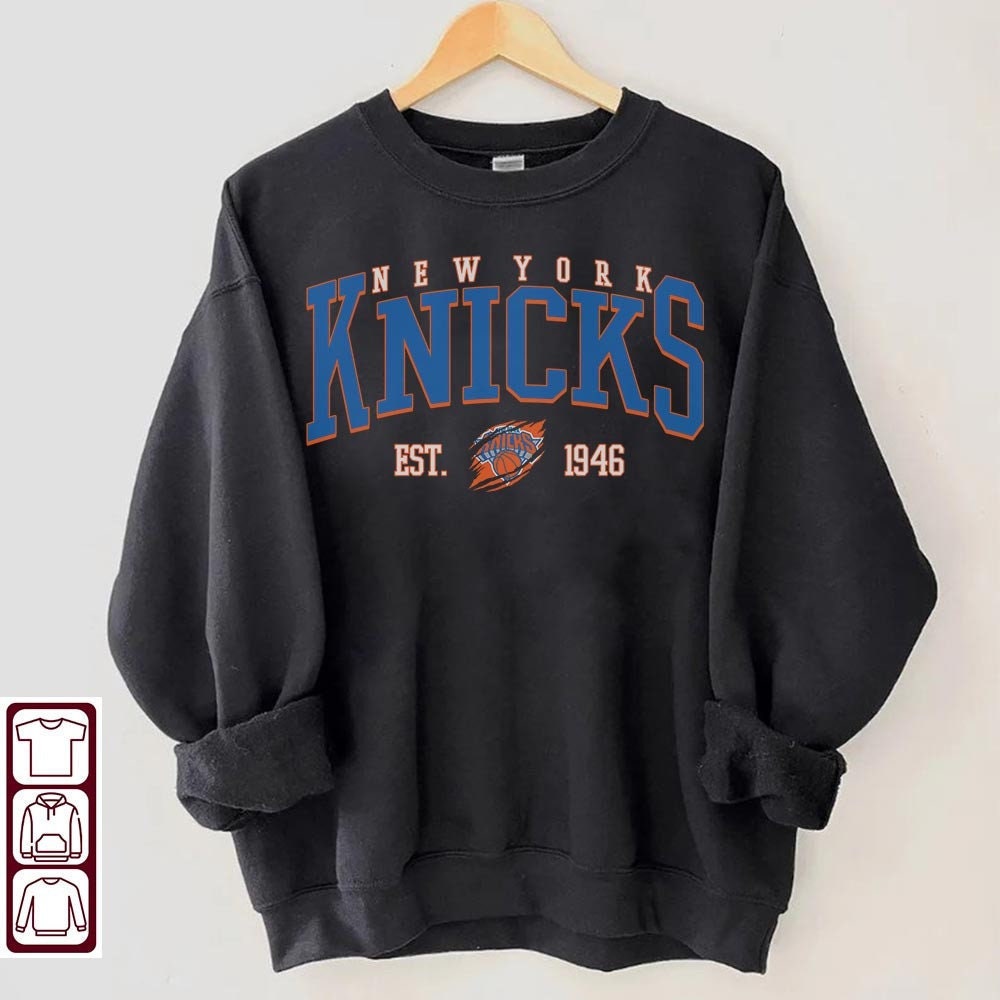 Vintage 90's grey outlet champion knicks basketball sweatshirt