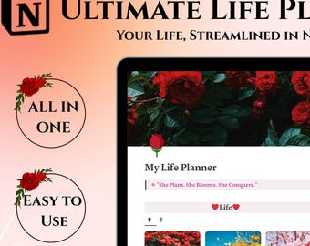 2025 Notion Life Planner, Digital Planner, All-in-One ADHD Planner, Notion Templates, Notion dashboard Planner, and All in one Life Planner