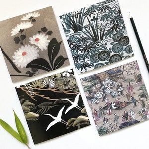 Escolha o design japonês arte quimono impressão cartão de felicitações aniversário aniversário obrigado floral pássaro cartão