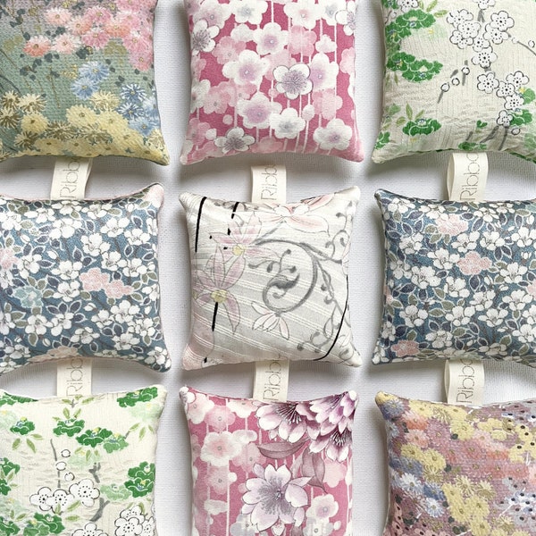 Silk Lavender Sachets Bags in Japanese kimono Silk Fabric Floral Patterns - You choose!