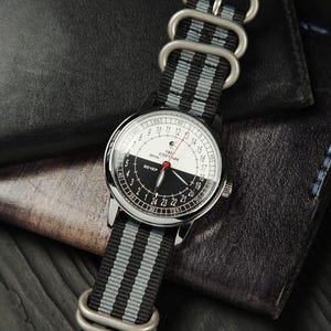 Vintage Sputnik 24-Hour Watch, Day-Night Mechanical Wristwatch, Unique Russian Vintage Watch, Automatic Men&#39;s Watch. Gift for husband