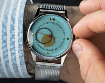 Rare Unique Watch Copernicus "Light - Blue" 1980s Vintage Dial / Hands, Gift for Him, Engraved (Personalized) Men's Wristwatch