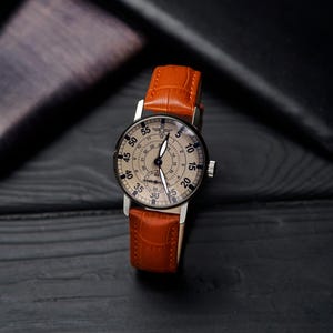 Groomsmen Watch Gift Set – 3IM Wrist Watch for Men, Pilot Aviation Watch, Gift for Husband, Wedding Gift for Him, Brown Leather Watch