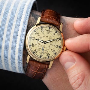 3IM Aviation Personalized Men’s Watch - Modern Style Inspired by 1980s Dial Design, Pilot Wristwatch, Engraved watch Gift for Him