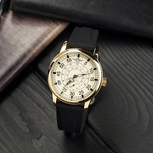 Vintage Aviation ZIM POBEDA 2602 40mm. Unique Pilot&#39;s Watch for men. Gift for him, Engraved Watch, Groomsmen watch, Personalized watch