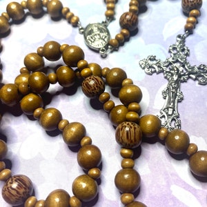 Large wood beaded rosary