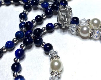 Lapis lazuli tiger eye rosary
