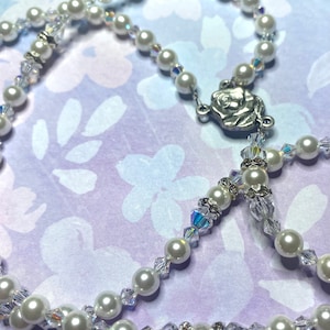 White pearl bead rosary