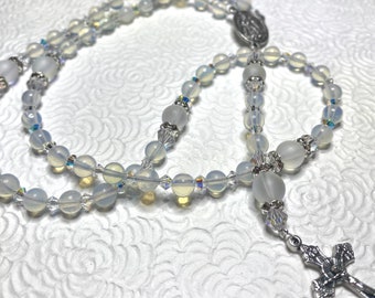 Opal stone beaded rosary