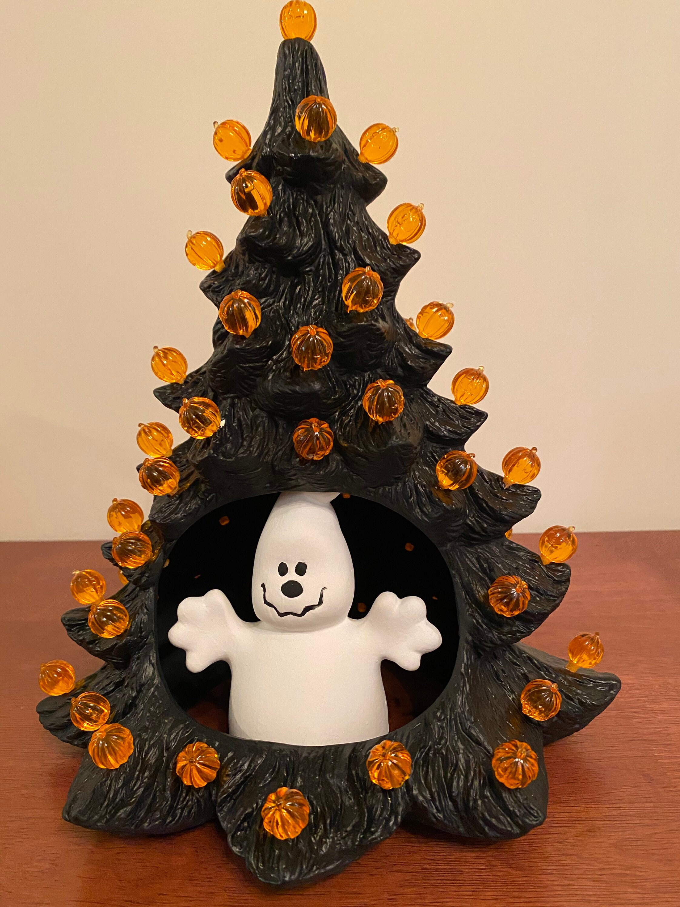 Ceramic ghost and pumpkin Halloween tree ready for next day Etsy