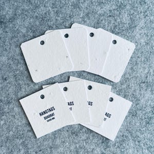 Etichette regalo in carta con semi - QUADRATE - Etichette piantabili per regali, feste e matrimoni (set da 24)