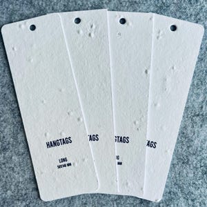 Etichette regalo in carta con semi - LUNGHE - Etichette piantabili per regali, feste e matrimoni (set da 24)