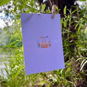 Biglietto d'auguri in carta seminata senza testo – fatto a mano e piantabile – sostenibile da Vienna