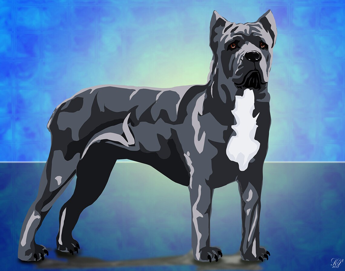 POSTER Cane Corso, Unique Dog Art, Gift for Dog Owner, Custom Dog Portrait, Personalized Art
