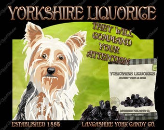 Quirky Fun, Yorkshire Liquorice, Comical Pet Art, Unique dog Art, Dog Lover Gift, Custom Dog Portrait, Dog Art Print, From Your Photos