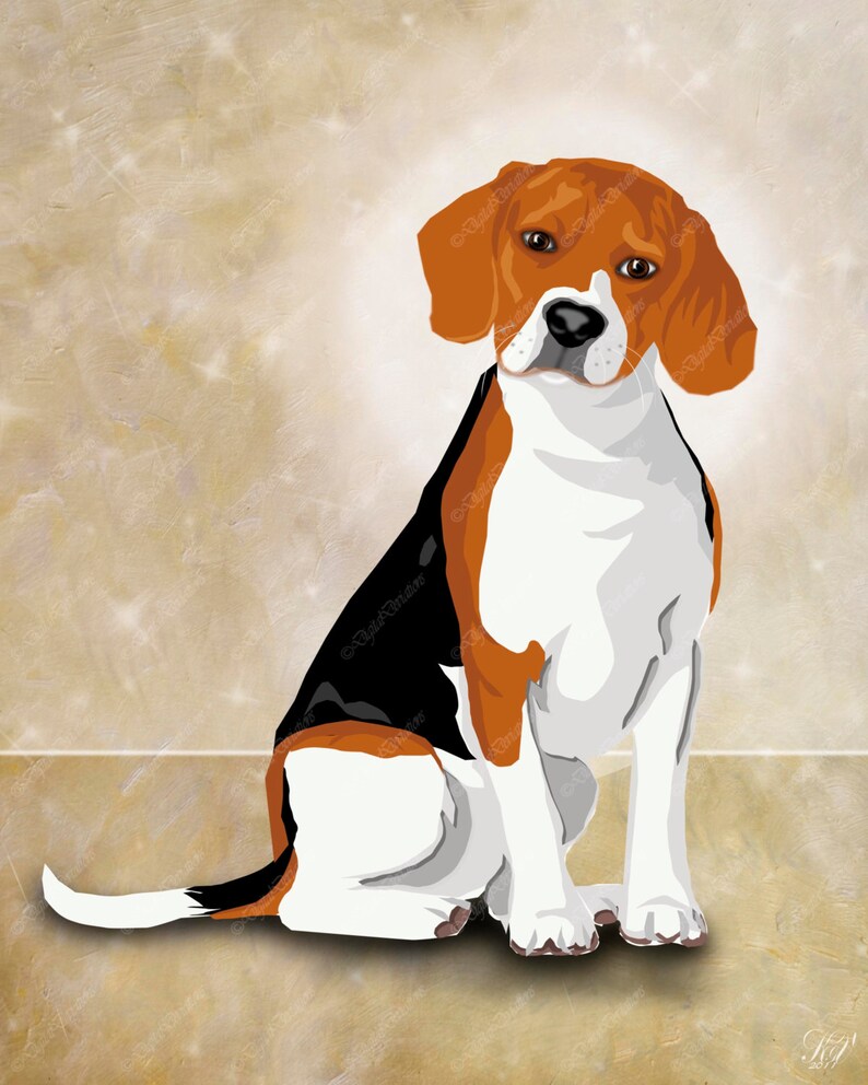 Pettential Wall Art, Beagle Art Print, Custom Dog Art Print, Unique