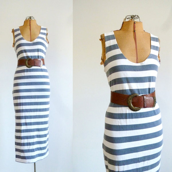 Vintage 1980's Yacht Rock Maxi Dress