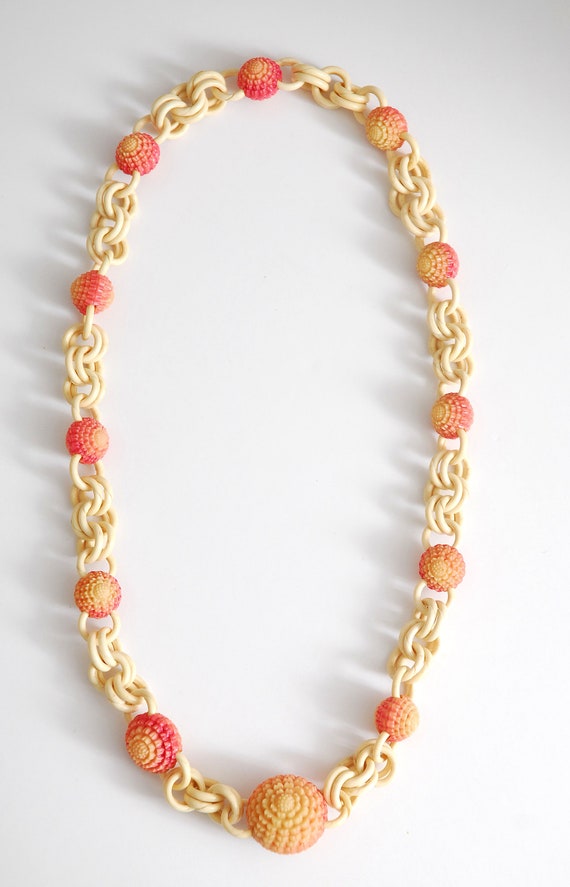 1930s Long Celluloid Link Necklace - image 3