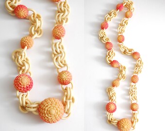1930s Long Celluloid Link Necklace