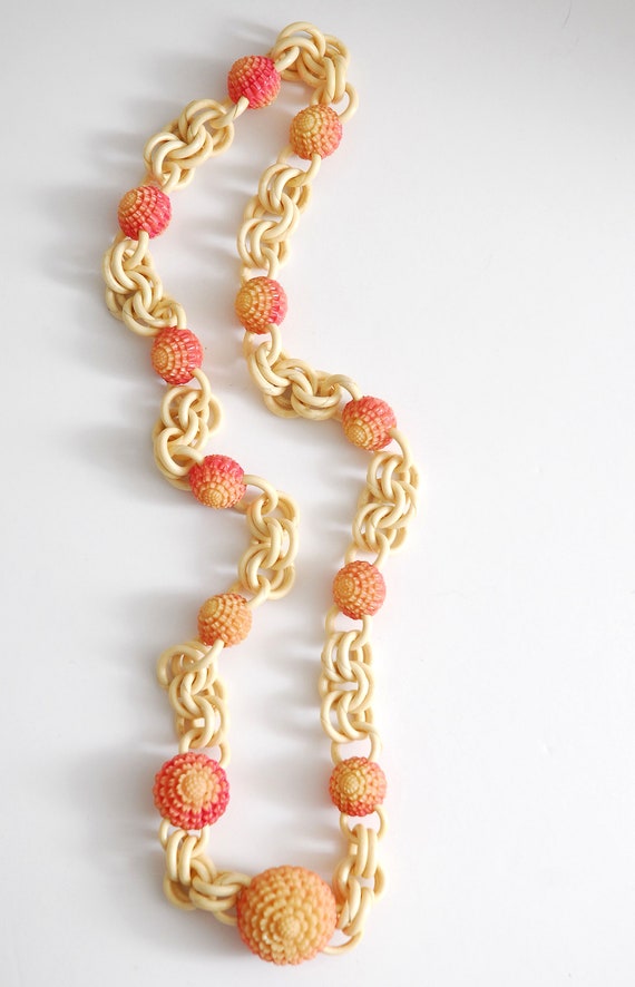 1930s Long Celluloid Link Necklace - image 2