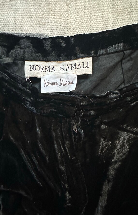 1980s Norma Kamali Velvet Pants / High Waist - image 3