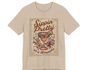 Sippin Pretty, Margarita Shirt, Gift, T-Shirt, Cocktail Lover, Fun Casual Top, Margarita with Lime