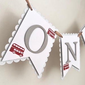Personalised Birthday Bunting, London Theme Bunting, London Bus Theme Birthday, Banner London Bus Boy Birthday, London Bus Banner, 1st Boys