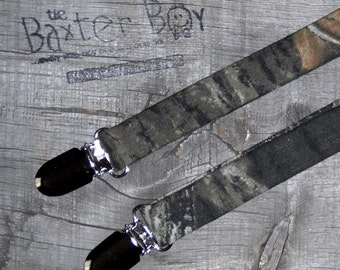 Ready-to-Ship ---- SIZE MEDIUM Mossy Oak Camouflage little boy suspenders - camo, photo prop, wedding, ring bearer, accessory
