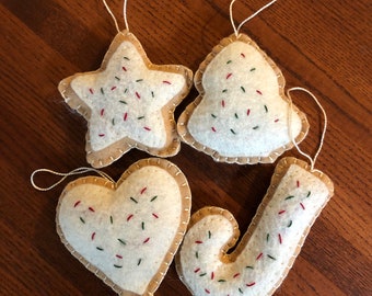 Christmas cookie felt ornaments
