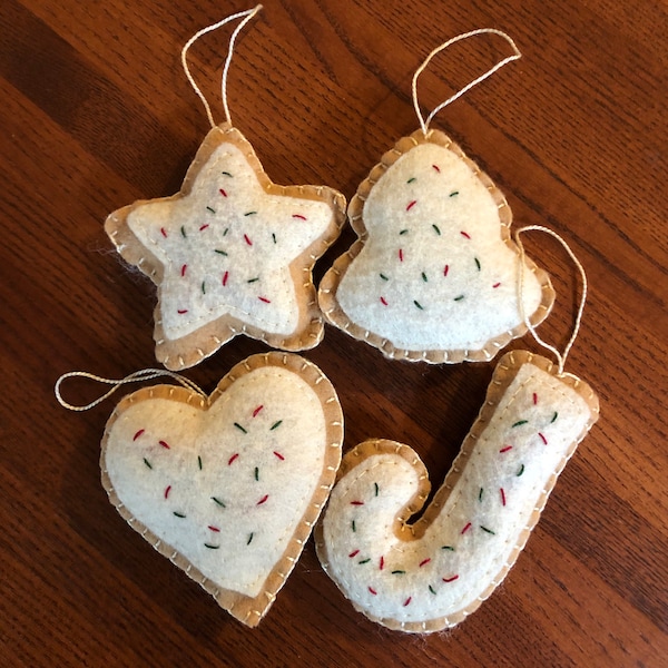 Christmas cookie felt ornaments