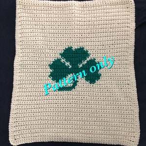 Pattern only for crocheted shamrock baby blanket