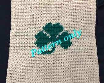 Pattern only for crocheted shamrock baby blanket